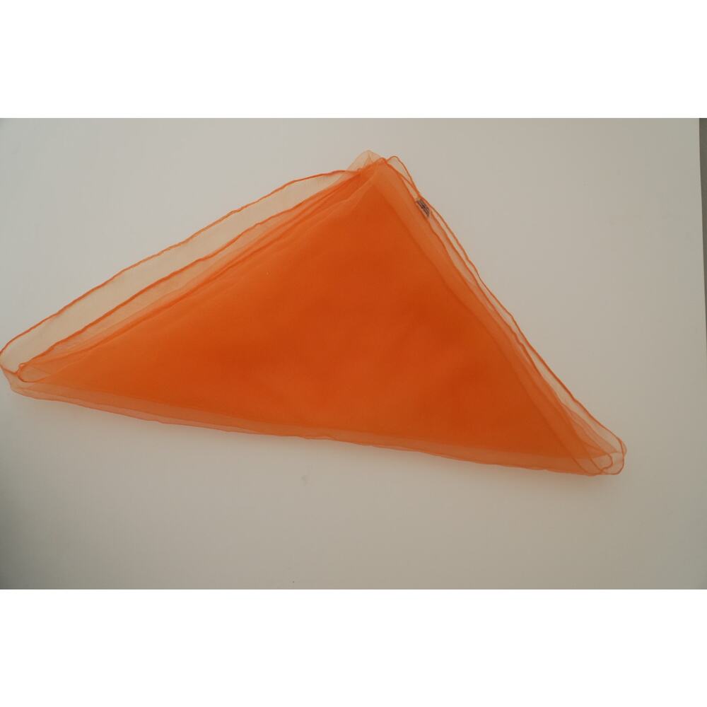 Orange Sheer Square Scarf 30x30 Lightweight Chiffon Style Neck Hair Wrap Bandana - Picture 10 of 11